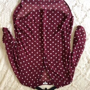 Polka dot sheer top